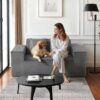 VEVOR Loveseat-Sofa Couch mit zwei Sitzen (160 cm breit), kein Zusammenbau erforderlich, grau