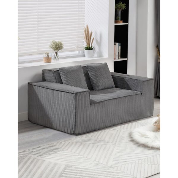 VEVOR Loveseat-Sofa Couch mit zwei Sitzen (160 cm breit), kein Zusammenbau erforderlich, grau – Bild 5