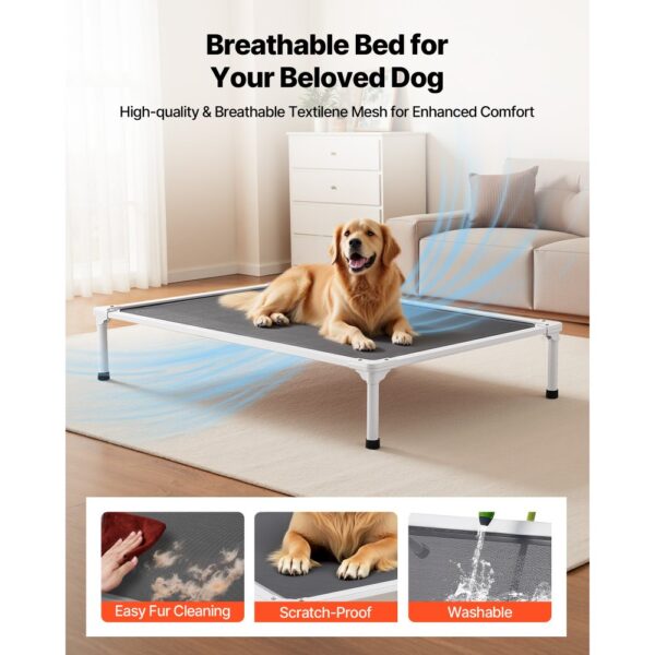 VEVOR erhöhtes Hundebett für große Hunde, kühlendes Haustierbett XL (1250 x 830 mm) Grau – Bild 2