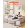 VEVOR übergroße Doppel-Chaiselonguen (210 cm) Cord-Sofa, Schlafsofa 2 Personen Beige – Bild 4