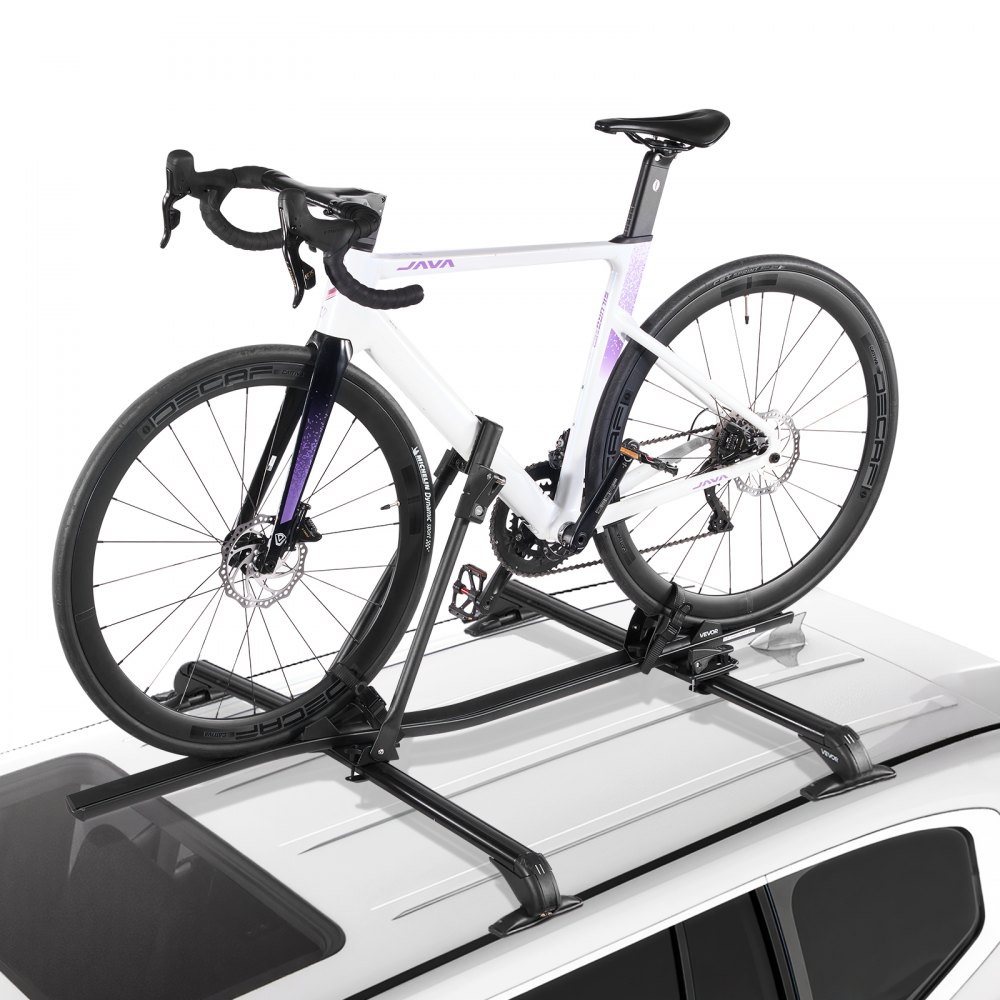 VEVOR Dachfahrradträger 15 kg Tragkraft, aufrechter Autodachträger für SUV Auto, Schwarz