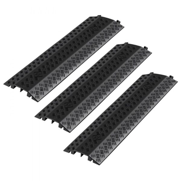 VEVOR 975 mm Kabelbrücke, 7938 kg/Achstragkraft, Hochleistungs-Überfahrschutz aus PP, 3er-Pack