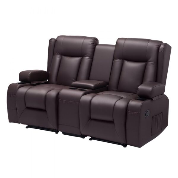 VEVOR Loveseat Relaxsofa verstellbare Liegecouch mit Mittelkonsole, Liegesessel für Wohnzimmer/Wohnmobil