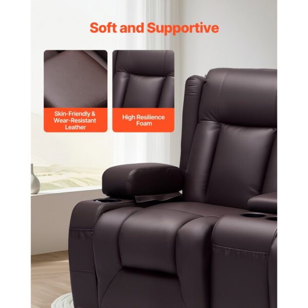 VEVOR Loveseat Relaxsofa verstellbare Liegecouch mit Mittelkonsole, Liegesessel für Wohnzimmer/Wohnmobil – Bild 5