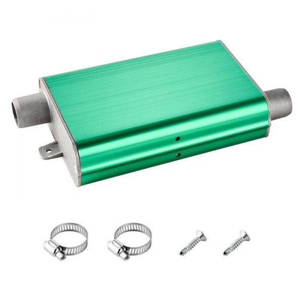 VEVOR Dieselheizungsschalldämpfer Abgasschalldämpfer Set mit 2 Klemmen & Schrauben, Aluminiumlegierung