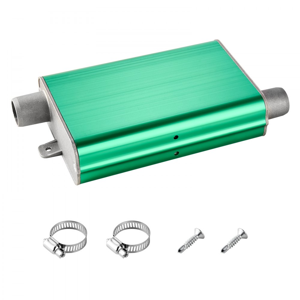 VEVOR Dieselheizungsschalldämpfer Abgasschalldämpfer Set mit 2 Klemmen & Schrauben, Aluminiumlegierung