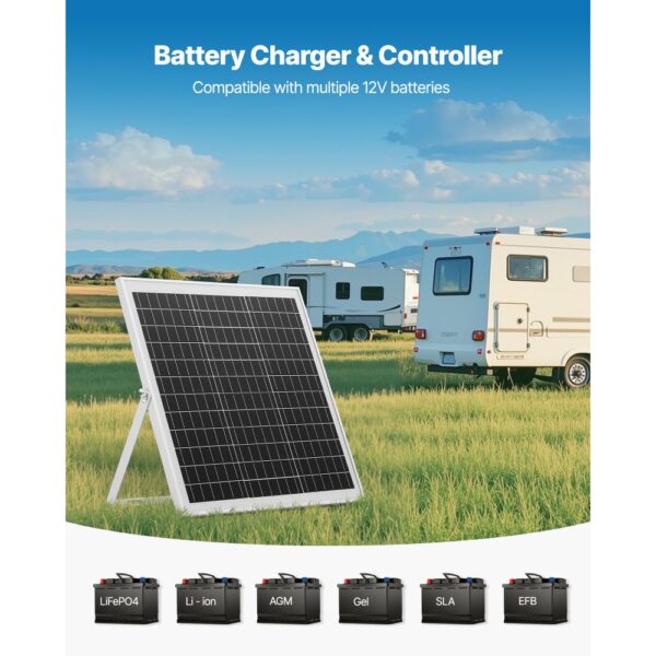 VEVOR 12V Monokristallines Solarpanel-Kit 20W, IP67 wasserdicht für Auto, Boot – Bild 4