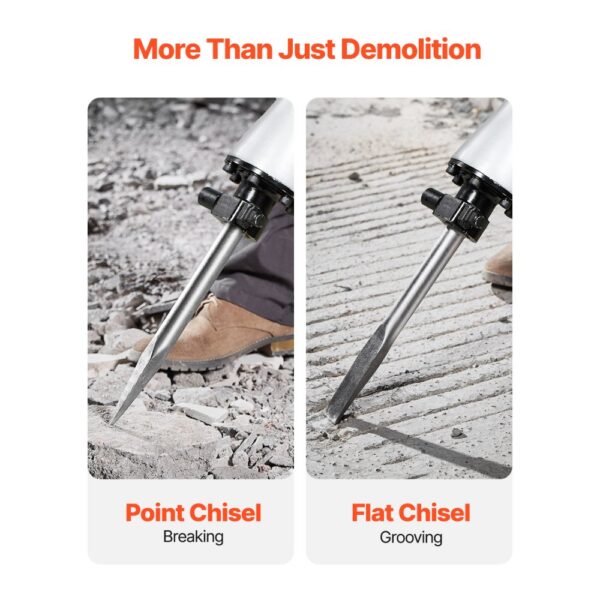 VEVOR Abbruchhammer elektrischer Betonhammer 2800 W, für Beton Wände Ziegel Fliesen Fundamente – Bild 3
