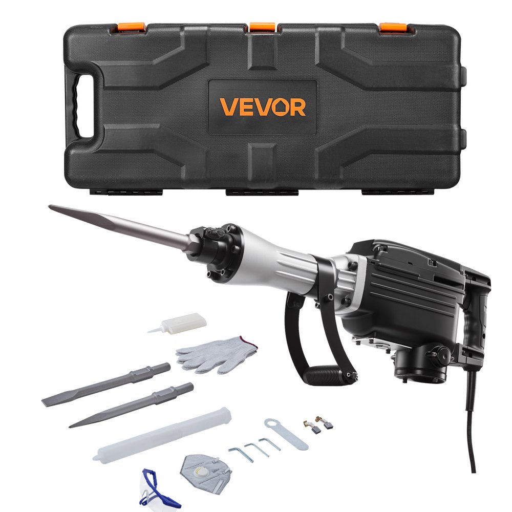 VEVOR Abbruchhammer elektrischer Betonhammer 2800 W, für Beton Wände Ziegel Fliesen Fundamente