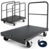 VEVOR Plattenwagen, 816 kg, 2-in-1 Transportwagen mit 360° Lenkrollen, Schwarz 914x610x858 mm