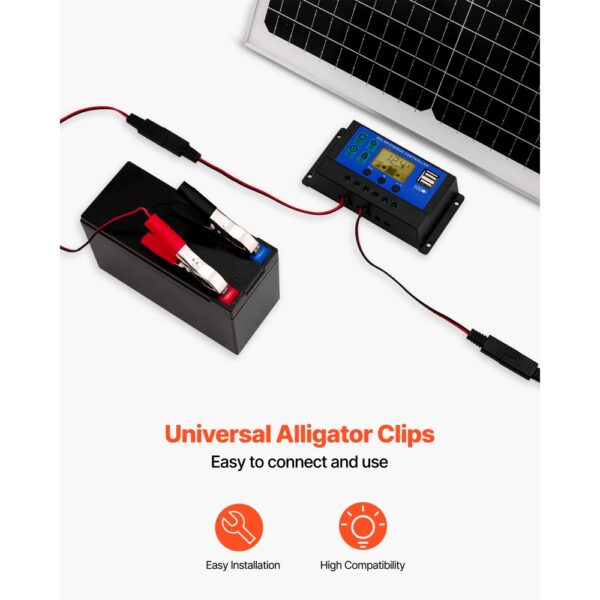 VEVOR 12V Monokristallines Solarpanel-Kit, IP67 wasserdicht für Auto, Boot – Bild 5