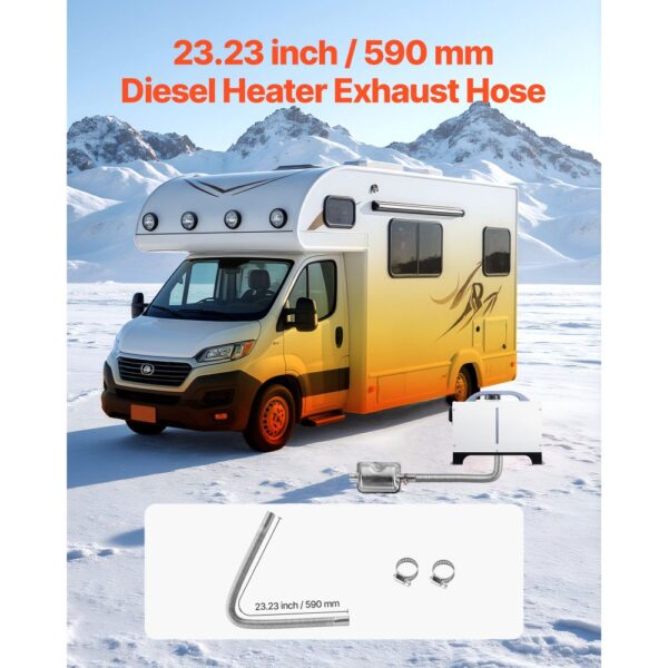 VEVOR Abgasrohr Standheizung flexibler Abgasschlauch 59 cm für Auto-Dieselheizung mit 2 Klemmen – Bild 2