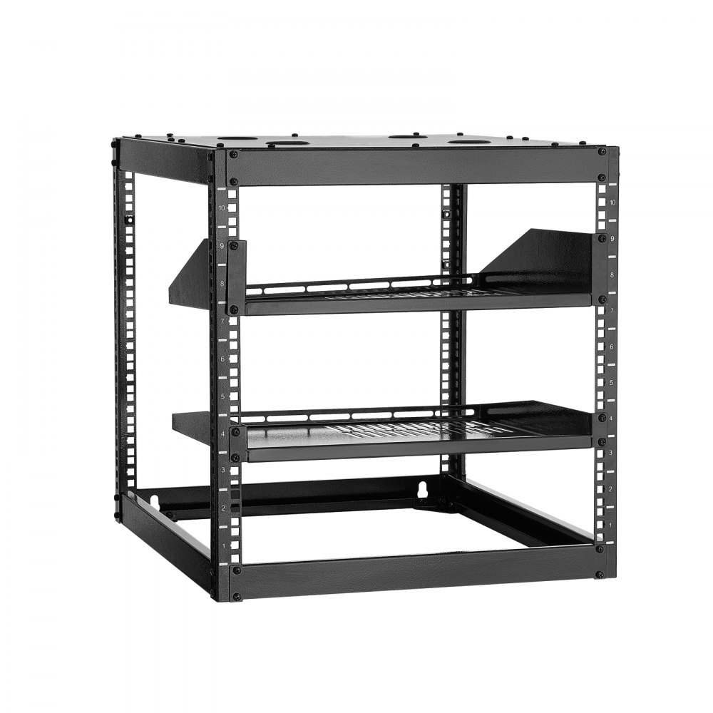 VEVOR 10U Open Frame Netzwerk-Rack, 585 mm Tiefe, 4-Pfosten-Konstruktion