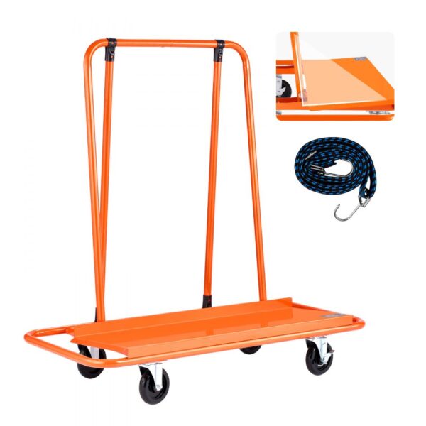 VEVOR Plattenwagen, 816 kg Tragkraft, Transportwagen mit 4 Lenkrollen, 1150x555x1180 mm