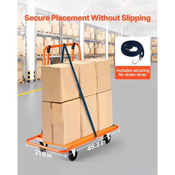 VEVOR Plattenwagen, 816 kg Tragkraft, Transportwagen mit 4 Lenkrollen, 1150x555x1180 mm – Bild 3