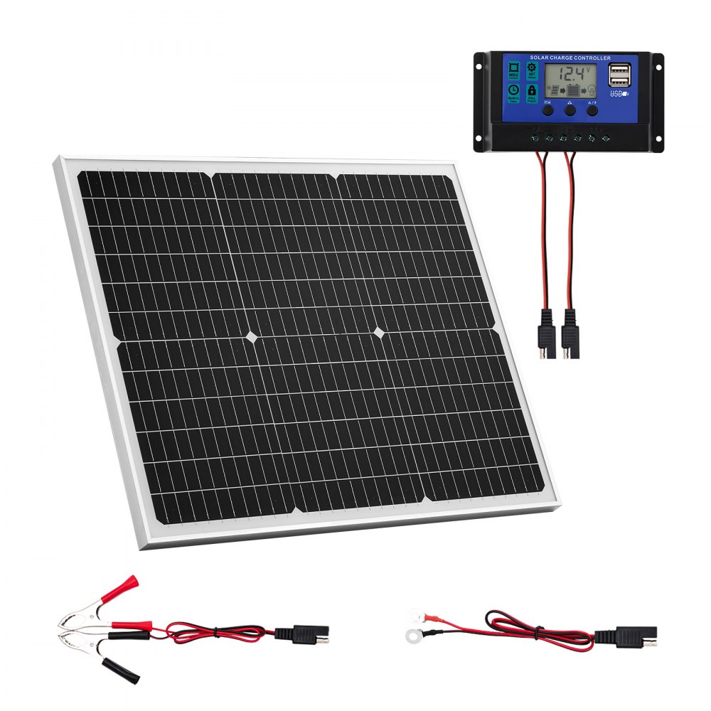 VEVOR Solarpanel 12V Monokristallines Solarpanel-Kit, 50W, für Auto, Boot