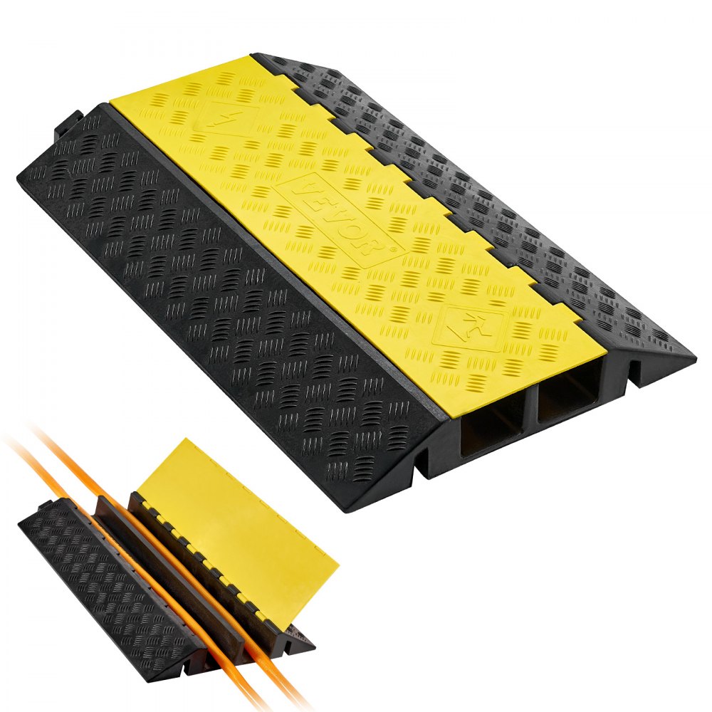 VEVOR 950 mm Kabelbrücke, 9979 kg, 2-Kanal (100x75 mm) Überfahrschutz aus Gummi