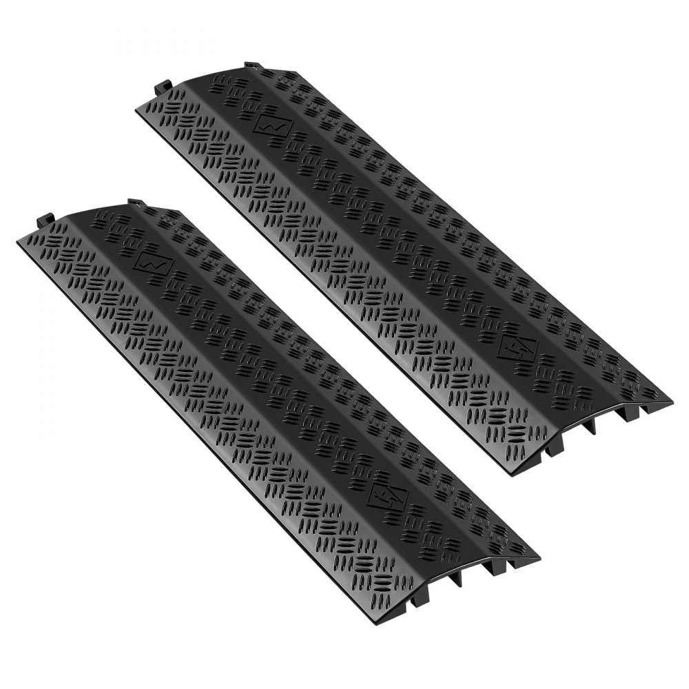 VEVOR 975 mm Kabelbrücke, 7938 kg/Achstragkraft, Hochleistungs-Überfahrschutz aus PP, 2er-Pack