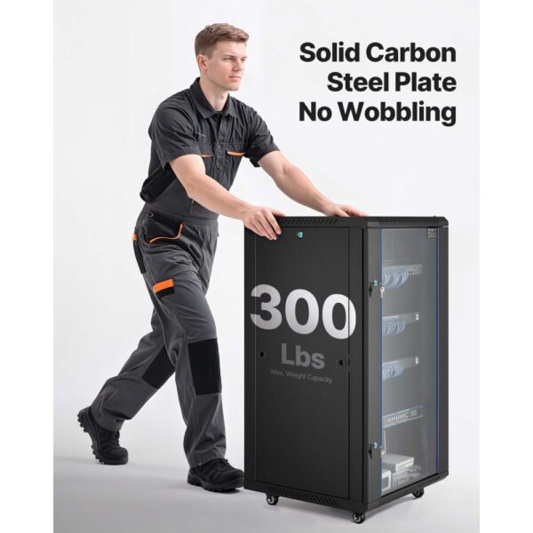 VEVOR 22U Netzwerkschrank, 600 mm Tiefe, 136 kg max. Tragkraft, Server-Rack für IT-Ausrüstung – Bild 4 VEVOR 22U Netzwerkschrank, 600 mm Tiefe, 136 kg max. Tragkraft, Server-Rack für IT-Ausrüstung – Bild 4