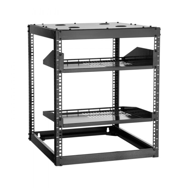 VEVOR 12U Open Frame Netzwerk-Rack, 585 mm Tiefe, 4-Pfosten-Konstruktion