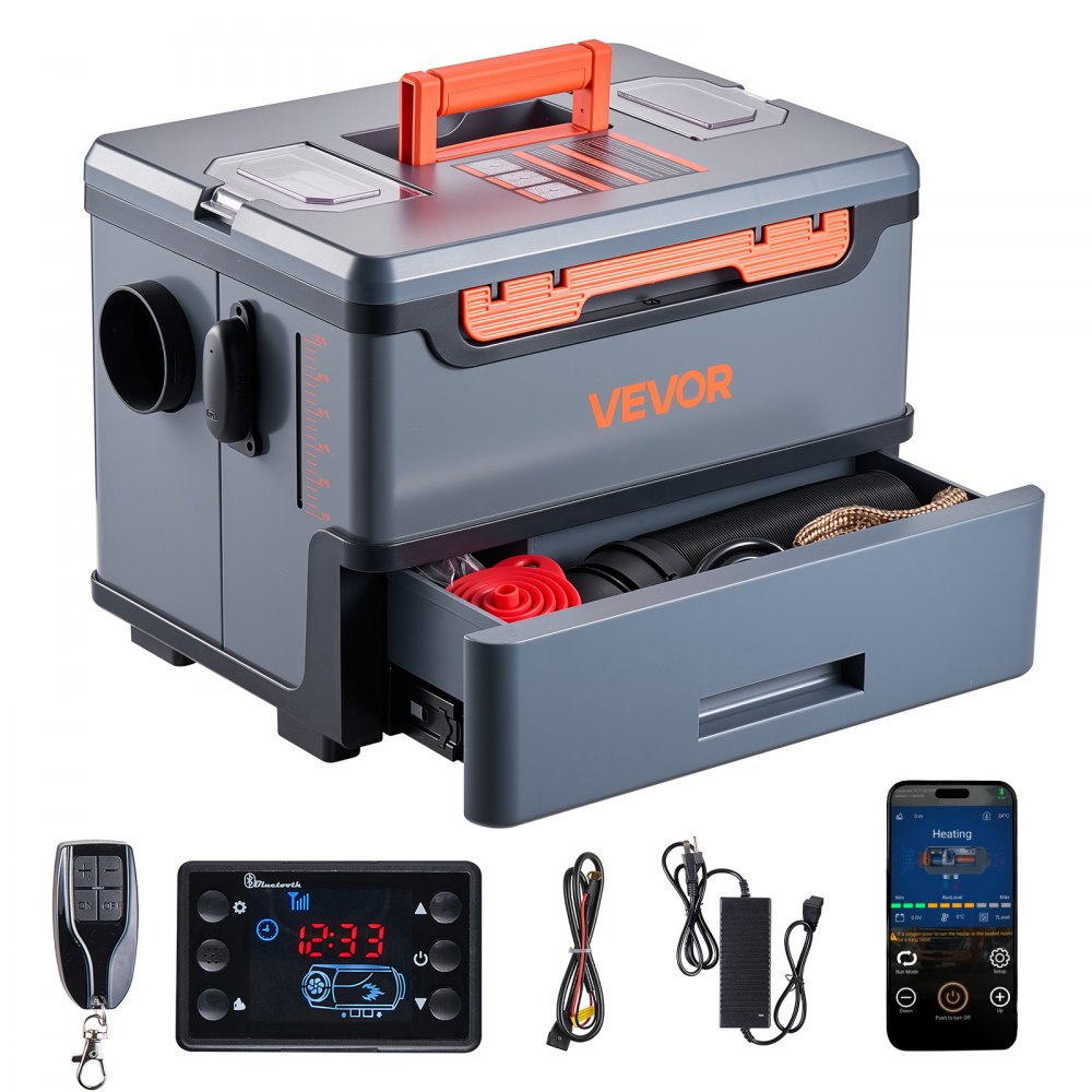 VEVOR Dieselheizung 5-8KW DC 12 V/24 V, 5 L Kraftstofftank für Lkw Wohnmobile