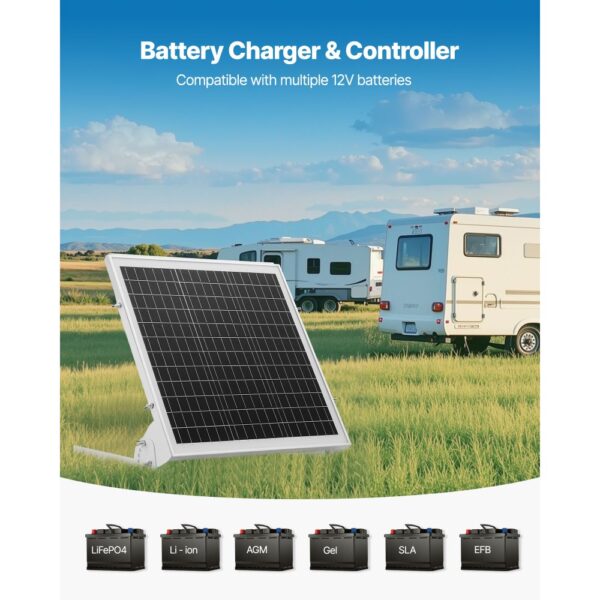 VEVOR 12V Monokristallines Solarpanel-Kit 20W, IP65 wasserdicht für Auto, Boot – Bild 4