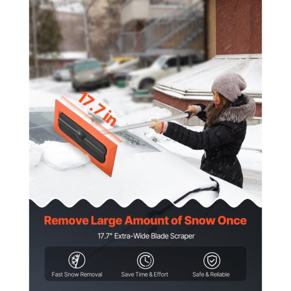 VEVOR Schneeschaufel Dach, 1,2 m langer Schneeschieber, 45 cm Schaumstoffklinge für keine Kratzer – Bild 2
