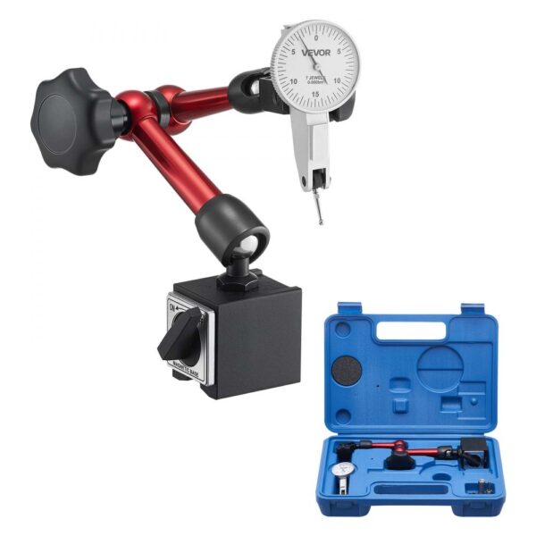 VEVOR Messuhr mit Magnetstativ & Aufbewahrungskoffer, 0,01 mm Genauigkeit, 0–0,76 mm Bereich