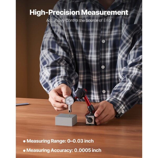 VEVOR Messuhr mit Magnetstativ & Aufbewahrungskoffer, 0,01 mm Genauigkeit, 0–0,76 mm Bereich – Bild 2