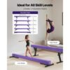 VEVOR Schwebebalken Gymnastik Kinder 241 cm Höhenverstellbar (5-stufig/170/380470/540/565mm), Lila – Bild 2
