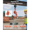 VEVOR Hebelzug, 3/4T Tragkraft, 1,5 m Hub, G80-Stahllegierungskette mit mechanischer Doppelsperrklinkenbremse – Bild 2