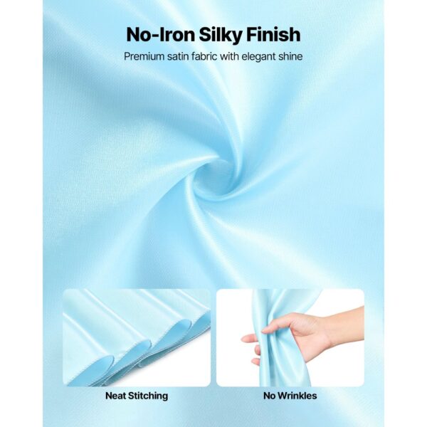 VEVOR Satin-Stuhlschärpen mit Schleifen (275x17 cm) 100 Stk. Stuhlbänder zum Binden, Stuhlschleifen Blau – Bild 3