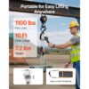 VEVOR Mini Hebelzug, 1/2T Kapazität, 3 m Hub, Kettenzug 360° drehbare Haken – Bild 2
