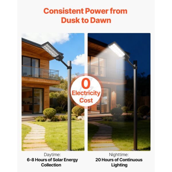 VEVOR Solar Straßenlaterne 450000LM, Straßenlampe 8000W, IP67 wasserdichte Außenbeleuchtung – Bild 3 VEVOR Solar Straßenlaterne 450000LM, Straßenlampe 8000W, IP67 wasserdichte Außenbeleuchtung – Bild 3