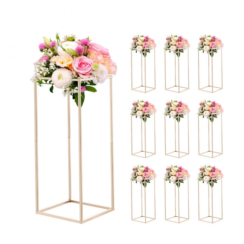 VEVOR Hochzeitsblumenständer 250x250x600 mm, 10 Stk. Blumenhocker mit verdeckter Schraube, Partys