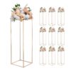 VEVOR Hochzeitsblumenständer 280x280x800mm, 10 Stk. Blumenhocker, Blumenständer mit Metallablage
