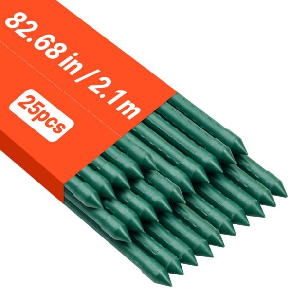 VEVOR Rankhilfe, 25er-Pack, Pflanzstab ⌀11x2100 mm, kunststoffbeschichtete Metall-Tomatenstäbe
