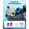 VEVOR Schwimmbadpumpe 3 kW, Filterpumpe 35.000 L/H max. Fördermenge, Einstufige Poolpumpe 2860 U/min – Bild 5