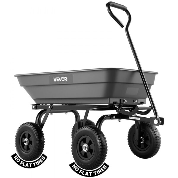 VEVOR Gartenwagen mit Kippfunktion, Kippwagen für Rasen, Kies & Schlamm