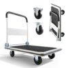 VEVOR Plattformwagen Klappbar 300 kg, Transportwagen mit Lenkrolle, 900x610x870 mm Rollwagen