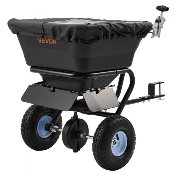 VEVOR Streuwagen 38,6 kg Fassungsvermögen, Schleuderstreuer Anhängestreuer 3 m Streubreite, Dünger & Streusalz