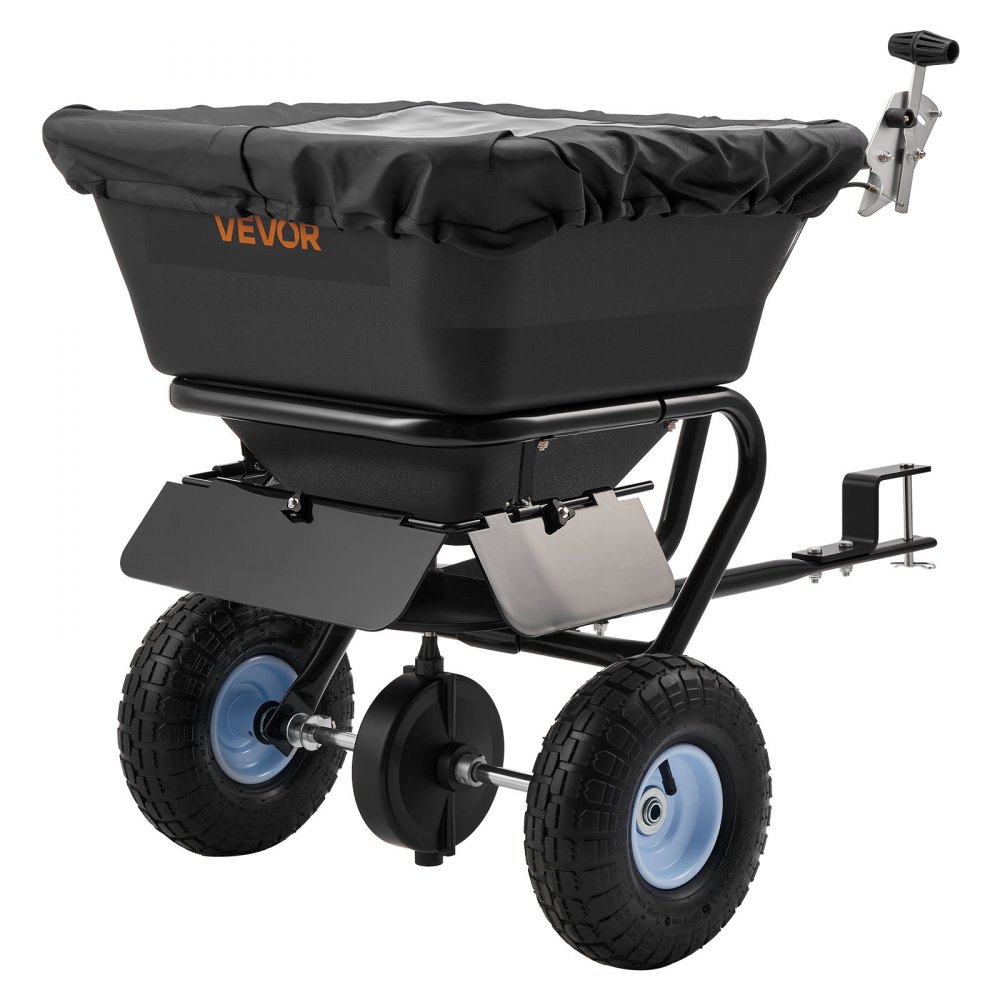 VEVOR Streuwagen 38,6 kg Fassungsvermögen, Schleuderstreuer Anhängestreuer 3 m Streubreite, Dünger & Streusalz