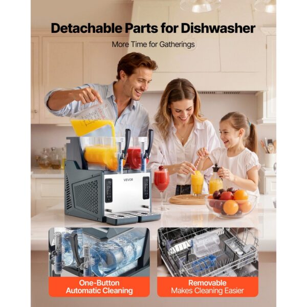 VEVOR Slush Maschine 2 x 4 L, Slusheis Eisbereiter 455 W (kein Eis nötig) – Bild 5