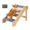 VEVOR Hundetreppe 740x430x500 mm, 4-stufige Hautiertreppe, ältere Haustiere sowie Welpen bis 68 kg