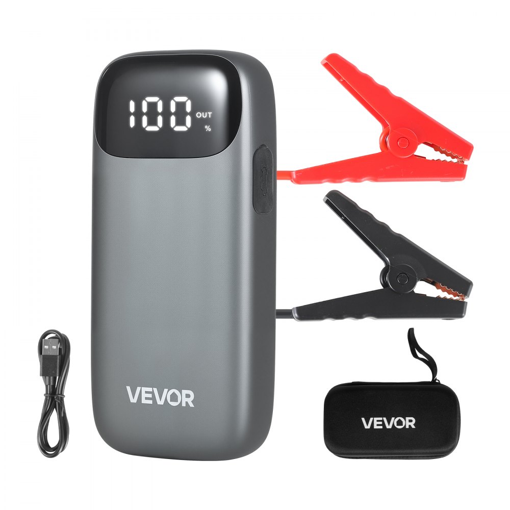 VEVOR Starthilfe Powerbank, Autobatterie Booster mit Schnellladung & Sicherheitsschutz für Notfall