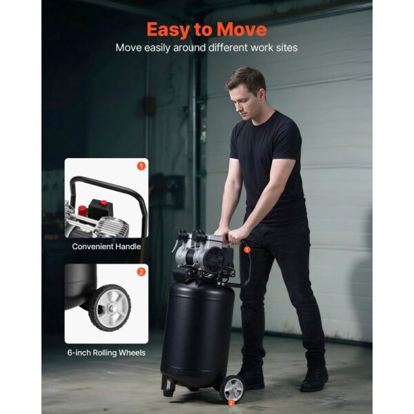 VEVOR Druckluft Kompressor 50 L, Luftkompressor 2 PS, 113 L/min bei 6,2 bar – Bild 4