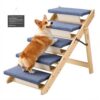 VEVOR Hundetreppe 780x470x660 mm, 5-stufige Hautiertreppe, ältere Haustiere sowie Welpen bis 68 kg