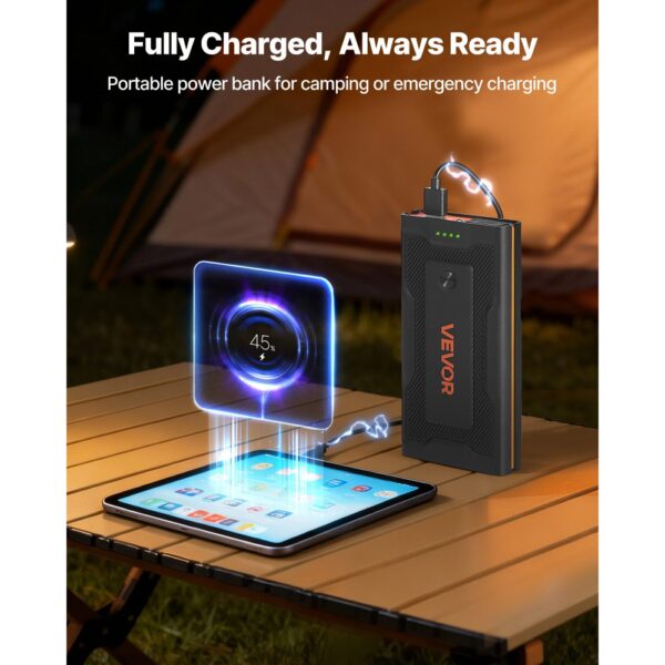 VEVOR Starthilfe Powerbank, Tragbarer Booster mit Schnellladung & Sicherheitsschutz für Notfall – Bild 5
