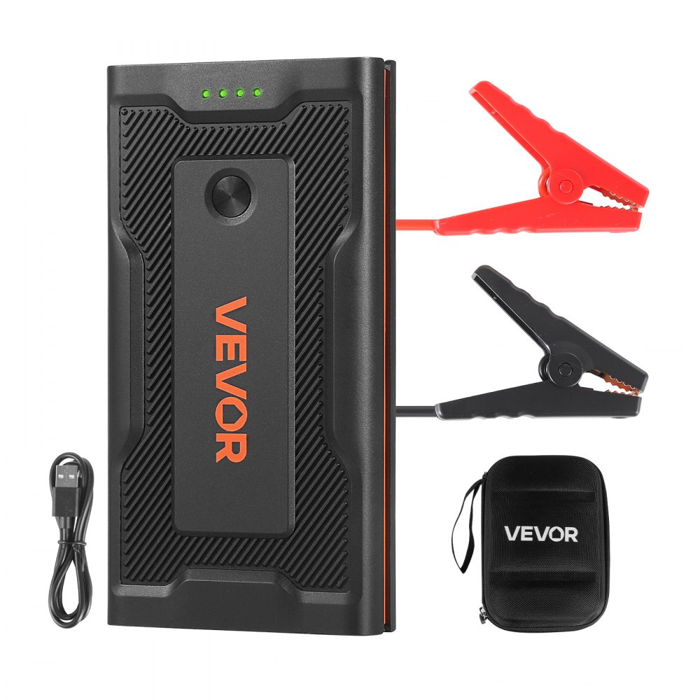 VEVOR Starthilfe Powerbank, Tragbarer Booster mit Schnellladung & Sicherheitsschutz für Notfall