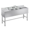 VEVOR Spülbecken mit 3 Becken & 2 Abtropfflächen & Spritzschutz, Küchenspüle (1524 x 470 x 838 mm) VEVOR Spülbecken mit 3 Becken & 2 Abtropfflächen & Spritzschutz, Küchenspüle (1524 x 470 x 838 mm)